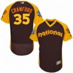 men's majesticsan francisco giants #35 brandon crawford brown 2016 all star national league bp authentic collection flex base mlb jerseys
