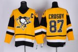 Men Pittsburgh Penguins #87 Sidney Crosby Orange Throwback Stitched NHL Jersey