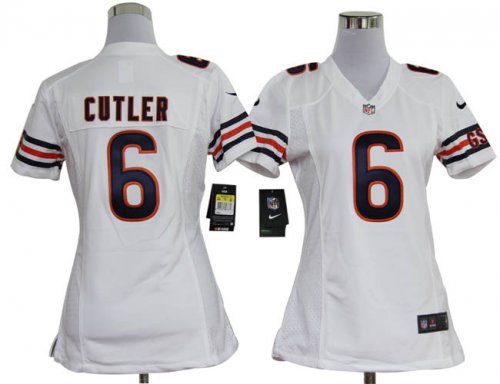 nike women nfl chicago bears #6 cutler white jerseys