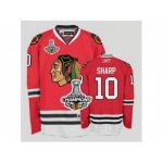 nhl chicago blackhawks #10 sharp red [2013 stanley cup champions