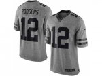 nike nfl green bay packers #12 aaron rodgers gridiron gray limited jerseys