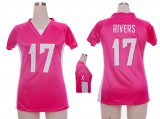 nike women nfl san diego chargers #17 rivers pink [draft him ii