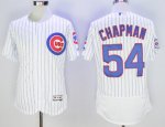 Men's MLB Chicago Cubs #54 Aroldis Chapman Majestic Alternate White Flex Base Authentic Collection Jersey