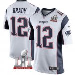 Youth NIKE NFL New England Patriots #12 Tom Brady White Super Bowl LI Bound Jersey