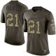 Men's Nike Dallas Cowboys #21 Ezekiel Elliott Green Salute To Service Limited NFL Jerseys