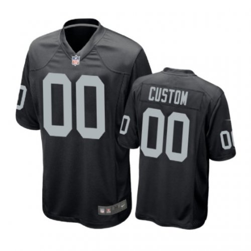 Oakland Raiders #00 Custom Black Nike Game Jersey - Men\'s