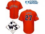 Men Majestic Houston Astros #27 Jose Altuve Orange 2017 World Series Cool Base MLB Jersey