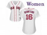 Women MLB Boston Red Sox #16 Andrew Benintendi Majestic White Cool Base Jerseys