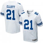 Men's Nike Dallas Cowboys #21 Ezekiel Elliott White Elite Stitched NFL Jerseys