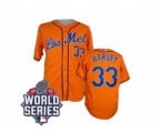 2015 World Series mlb jerseys new york mets #33 harvey orange