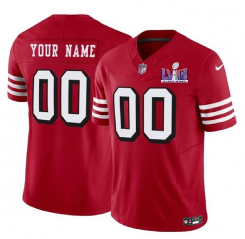 San Francisco 49ers Active Player Custom New Red 2024 F.U.S.E. Super Bowl LVIII Patch Vapor Untouchable Limited Football Stitched Jersey