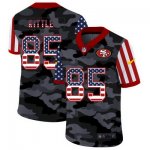 Custom Football San Francisco 49ers #85 George Kittle Stitched 2020 Camo USA Flag Salute to Service Limited Jerseys