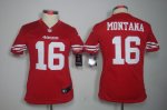 nike women nfl san francisco 49ers #16 montana red [nike limited