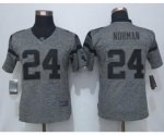 women nike nfl carolina panthers #24 norman gridiron gray limited jerseys