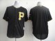 mlb pittsburgh pirates blank black jerseys [new]