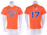 New york knicks #17 Jeremy Lin T-shirt orange