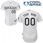 customize mlb colorado rockies jersey white strip home cool base