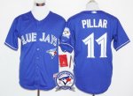 mlb toronto blue jays #11 kevin pillar blue cool base jerseys with 40th anniversary patch