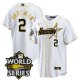 Men's Houston Astros #2 Alex Bregman World Series Stitched White Gold Special Cool Base Jersey