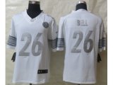 Nike Pittsburgh Steelers #26 Bell game White Platinum Jerseys