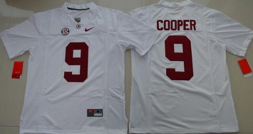 Men\'s Alabama Crimson Tide #9 Amari Cooper White Limited Stitched College Football Nike NCAA Jersey