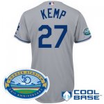 mlb jerseys los angeles dodgers #27 kemp grey(cool base 50th ann