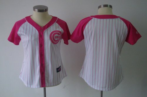 women mlb chicago cubs blank white and pink cheap jerseys(2012 n
