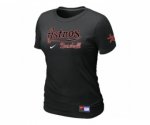 Women Houston Astros Black Nike Short Sleeve Practice T-Shirt
