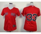women mlb boston red sox #33 varitek red [cool base]