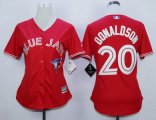 women mlb toronto blue jays #20 josh donaldson red majestic cool base jerseys