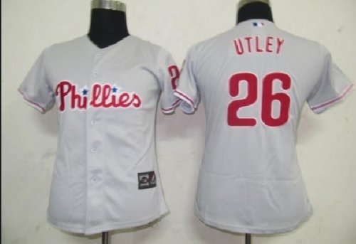 women Baseball Jerseys philadephia phillis #26 utley grey