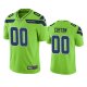 Seattle Seahawks #00 Men's Green Custom Color Rush Limited Jersey