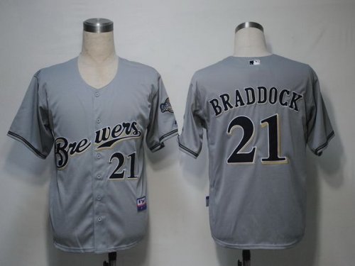 Baseball Jerseys milwaukee brewers #21 braddock grey(cool base)