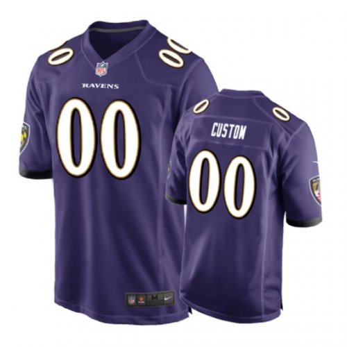 Baltimore Ravens #00 Custom Purple Nike Game Jersey - Men\'s