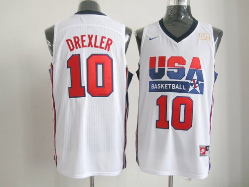 2012 usa jerseys #10 drexler white [drexler][Retro]