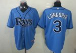 mlb tampa bay rays #3 longoria blue jerseys