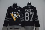 Men Pittsburgh Penguins #87 Sidney Crosby Black 1917-2017 100th Anniversary Stitched NHL Jersey
