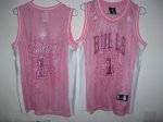 women Basketball Jerseys chicago bulls #1 derrick rose pink