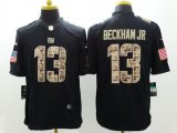 Men NFL New York Giants #13 Odell Beckham Jr Nike Black Salute To Service Limited Jerseys