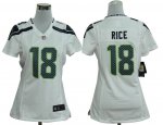 nike women nfl seattle seahawks #18 sidney rice white jerseys