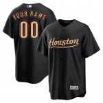 Custom Stitched Houston Astros Black Throwback Jersey