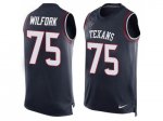 Men's Nike Houston Texans #75 Vince Wilfork Navy Blue Team Color Stitched NFL Limited Tank Top Jersey