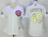 women mlb chicago cubs #49 jake arrieta white 2017 gold program cool base champion stitched baseball jerseys