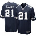 Men's Nike Dallas Cowboys #21 Ezekiel Elliott Navy Blue Team Color Game NFL Jerseys