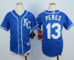 MLB Jersey kansas city Royals #13 Salvador Perez Blue Cool Base