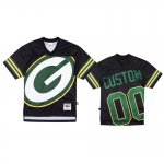Green Bay Packers Custom Mitchell & Ness Black Big Face Jersey - Men's