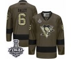 Men's Reebok Pittsburgh Penguins #6 Trevor Daley Authentic Green Salute to Service 2017 Stanley Cup Final NHL Jersey