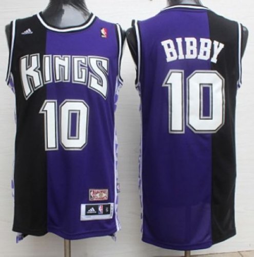 NBA Jersey Sacramento Kings #10 Mike Bibby Purple Black Throwbac