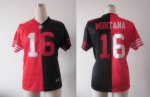 nike women nfl san francisco 49ers #16 montana red-black [Elite