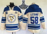 men nhl pittsburgh penguins #58 kris letang cream sawyer hooded sweatshirt 2017 stanley cup finals champions stitched nhl jersey